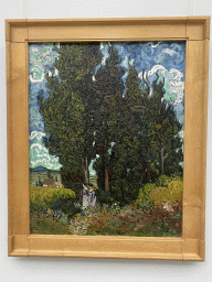 Painting `Cypresses with two figures` by Vincent van Gogh at the Van Gogh Gallery at the Kröller-Müller Museum