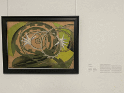 Painting `Forms of motorcycle noise` by Giacomo Balla at Expo 4 at the Kröller-Müller Museum, with explanation