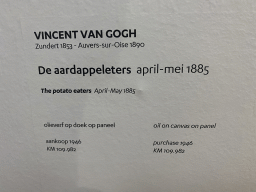Explanation on the painting `The potato eaters` by Vincent van Gogh at the Van Gogh Gallery at the Kröller-Müller Museum