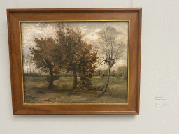Painting `Autumn landscape` by Vincent van Gogh at the Van Gogh Gallery at the Kröller-Müller Museum, with explanation