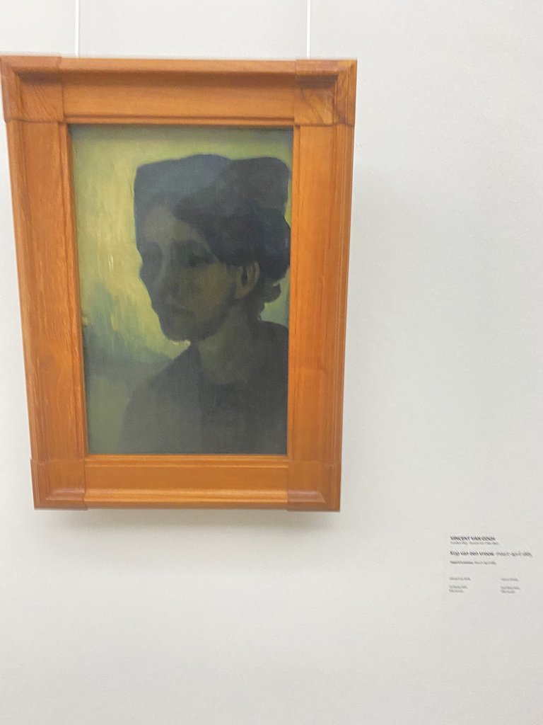 Painting `Head of a woman` by Vincent van Gogh at the Van Gogh Gallery at the Kröller-Müller Museum, with explanation