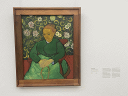 Painting `La Berceuse (portrait of Madame Roulin)` by Vincent van Gogh at the Van Gogh Gallery at the Kröller-Müller Museum, with explanation