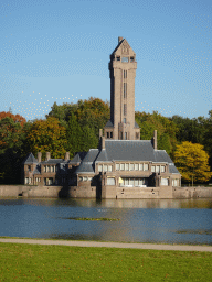 Southwest side and pond of the St. Hubertus Hunting Lodge, viewed from the Kronkelweg road