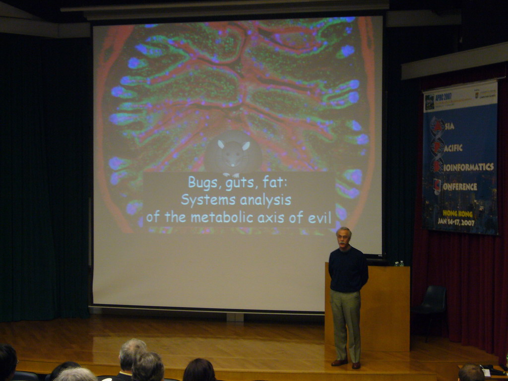 Presentation at the Asia Pacific Bioinformatics Conference, at the Graduate House of the Wang Gungwu Theatre of the University of Hong Kong