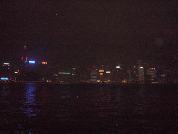 Victoria Harbour and the skyline of Hong Kong, viewed from Kowloon, by night