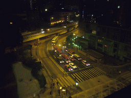 View from our room in a hotel in the Kowloon district, by night