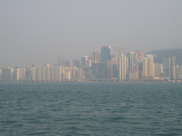 Victoria Harbour and the skyline of Hong Kong, viewed from the Avenue of Stars