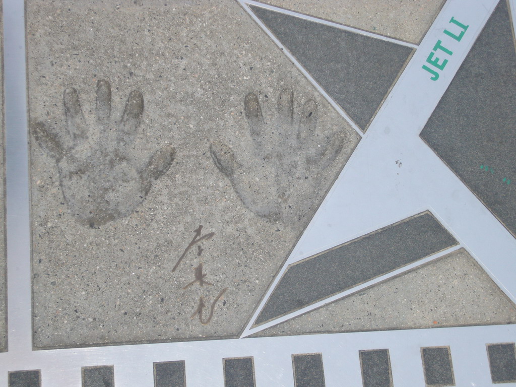 Hand prints of Jet Li at the Avenue of Stars