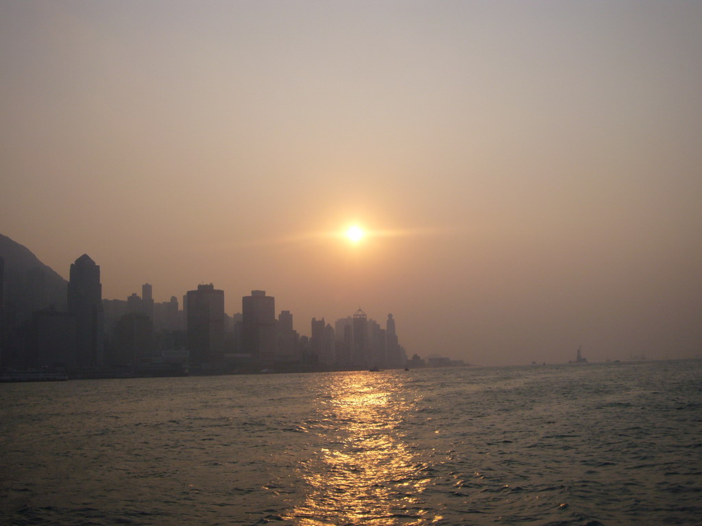 Victoria Harbour and the skyline of Hong Kong, viewed from the Star Ferry from Kowloon to Hong Kong Island