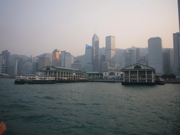 Victoria Harbour and the Central Ferry Piers at Hong Kong Island, viewed from the Star Ferry from Kowloon to Hong Kong Island