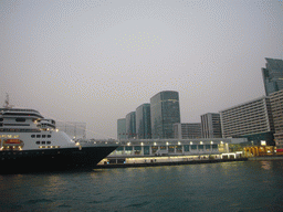 Victoria Harbour and the Harbour City shopping mall at Kowloon, viewed from the Star Ferry from Hong Kong Island to Kowloon, at sunset