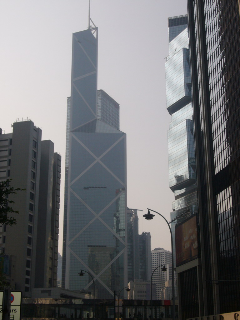 The Bank of China Tower and the Lippo Centre Towers, viewed from the Queensway