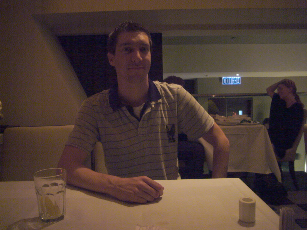 Tim at the restaurant at Victoria Peak