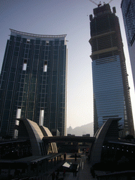 The International Commerce Centre, under construction, at Union Square at Kowloon