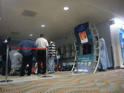 Stranded travellers at the Transit Hall of Dubai International Airport