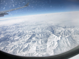 The Himalaya mountain range, viewed from the airplane from Munich