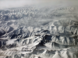 The Himalaya mountain range, viewed from the airplane from Munich