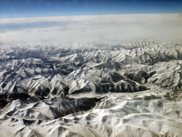 The Himalaya mountain range, viewed from the airplane from Munich