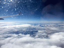 The Himalaya mountain range, viewed from the airplane from Munich