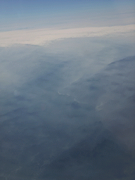 Hills and river in South China, viewed from the airplane from Munich
