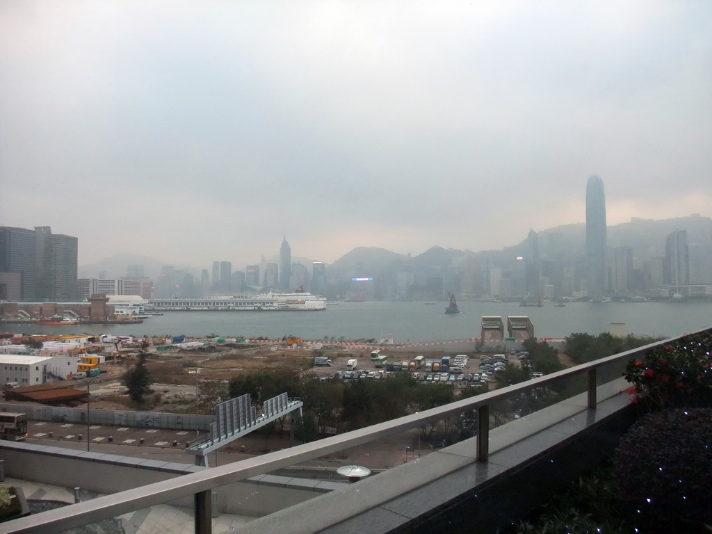 Skyline of Hong Kong, viewed from Union Square at Kowloon