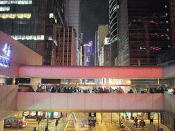 Pedestrian passage over Connaught Road, by night