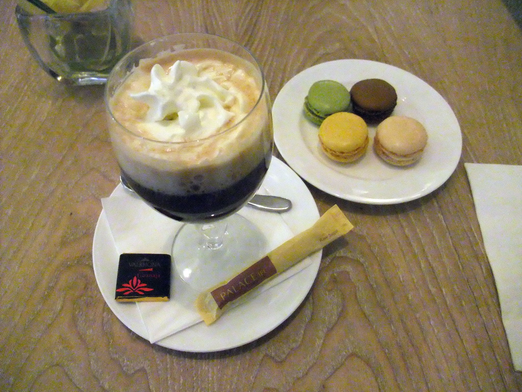 Irish coffee and cookies at the Palace IFC Cafe at the IFC Mall