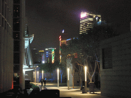 The roof terrace of the IFC Mall, by night