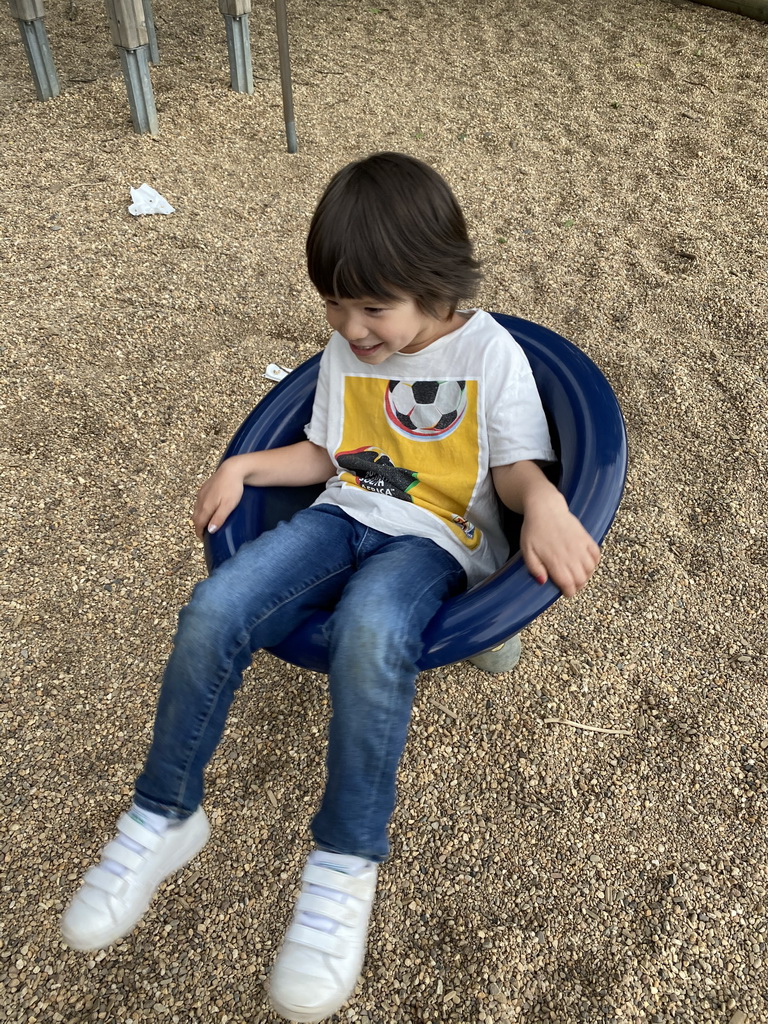 Max at the playground at the petting zoo near the Vayamundo Houffalize hotel