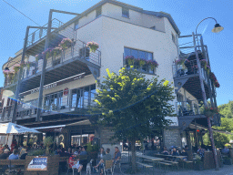 Front of the Les 3 Passerelles and La Grillade Ardennaise restaurants at the Place du Crucifix square