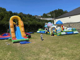 Max with bouncy castles at the playground of the Houtopia recreation center