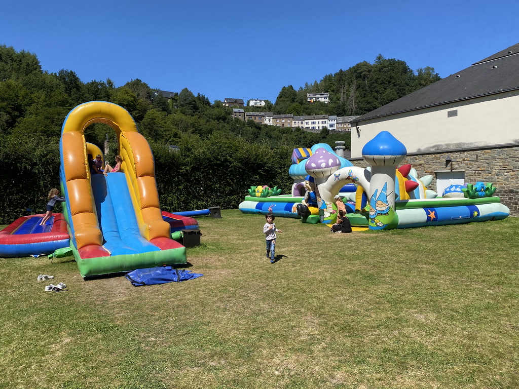 Max with bouncy castles at the playground of the Houtopia recreation center