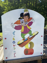 Max with a cardboard at the playground of the Houtopia recreation center