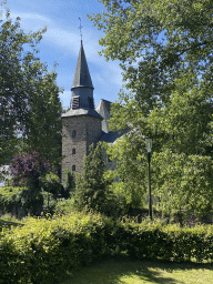 The Église Sainte-Catherine church, viewed from the minigolf court at the northeast side of the town