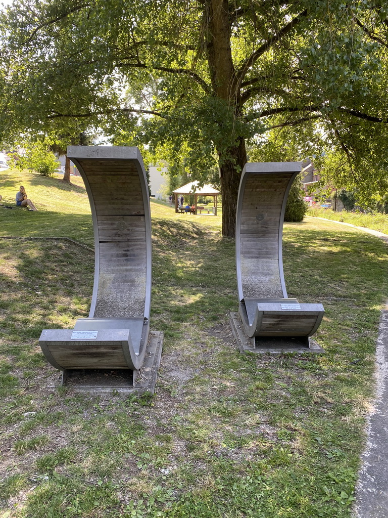 Pieces of art at the minigolf court at the northeast side of the town