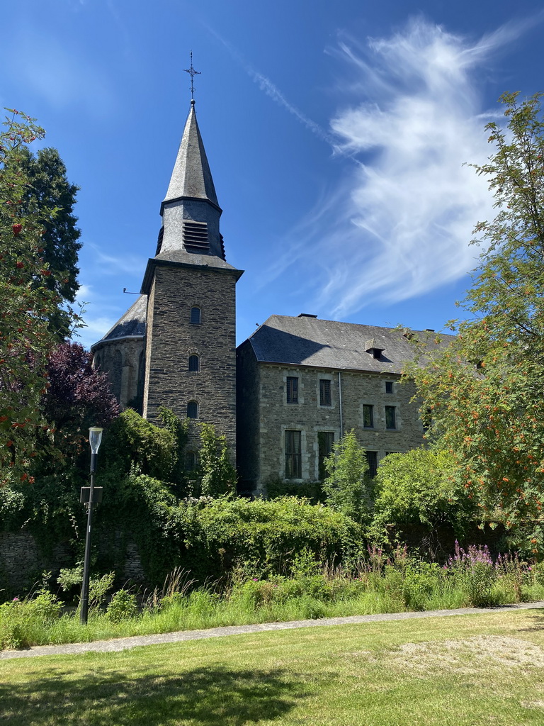 The Église Sainte-Catherine church, viewed from the minigolf court at the northeast side of the town