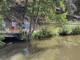 People catching crayfish in the Eastern Ourthe river at the back side of the Vayamundo Houffalize hotel