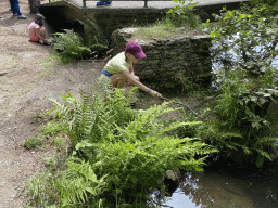 People catching crayfish in the Eastern Ourthe river at the back side of the Vayamundo Houffalize hotel