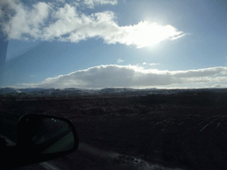 Mountains west of Hveragerthi, viewed from the rental car on the Suðurlandsvegur road