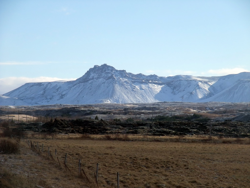 Mountains west of Hveragerthi, viewed from a parking place alongside the Suðurlandsvegur road