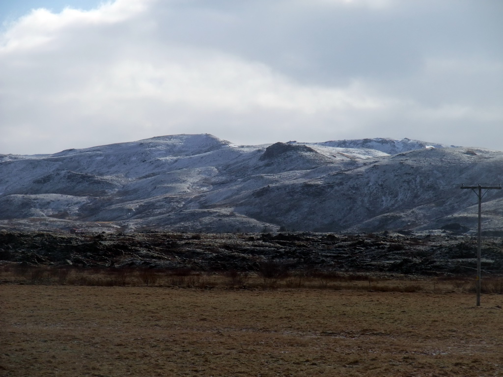 Mountains west of Hveragerthi, viewed from a parking place alongside the Suðurlandsvegur road