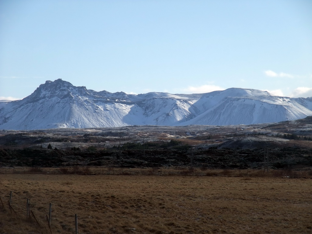 Mountains west of Hveragerthi, viewed from a parking place alongside the Suðurlandsvegur road