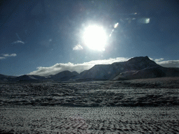 Mountains west of Hveragerthi, viewed from the rental car on the Suðurlandsvegur road