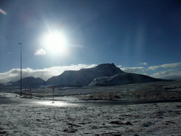 Mountains west of Hveragerthi, viewed from the rental car on the Suðurlandsvegur road