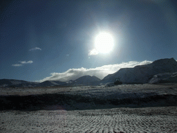 Mountains west of Hveragerthi, viewed from the rental car on the Suðurlandsvegur road