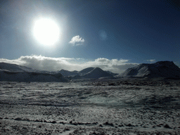 Mountains west of Hveragerthi, viewed from the rental car on the Suðurlandsvegur road