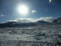 Mountains west of Hveragerthi, viewed from the rental car on the Suðurlandsvegur road