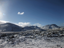 Mountains west of Hveragerthi, viewed from the rental car on the Suðurlandsvegur road