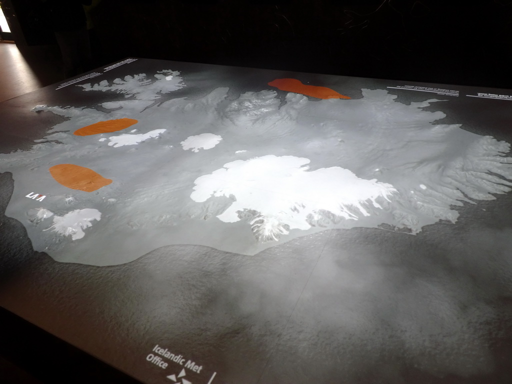 Interactive map of Iceland at the Entrance Area at the Lava Centre