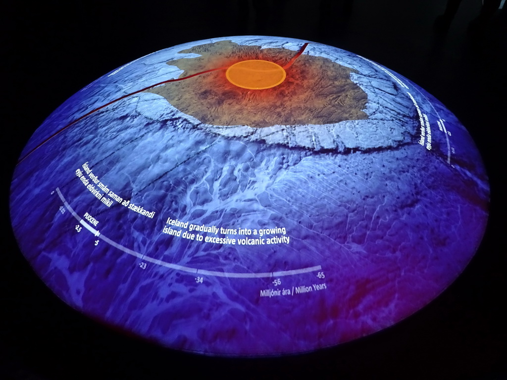 Spherical display in the Creation and Growth of Iceland Hall at the Lava Centre